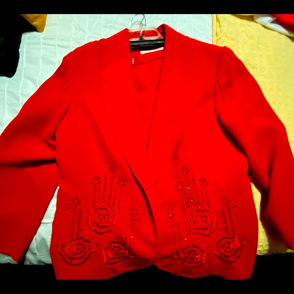 Red 2 piece suit